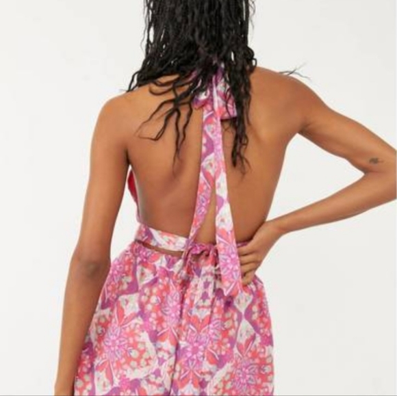 Free People Coral Tides Romper Sz Medium Hollyhock Combo NWOT - Picture 5 of 11